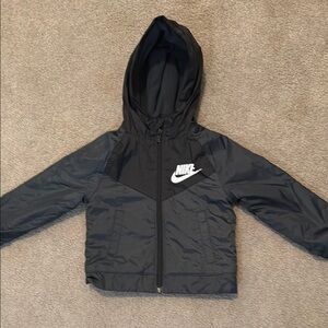 Nike Black and Gray Full-Zip Hooded Jacket
